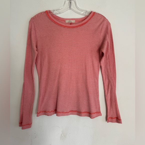 C&V Chelsea And Violet Womens Red White Waffle Knit Long Sleeve Top, Stretch, S - Picture 1 of 5